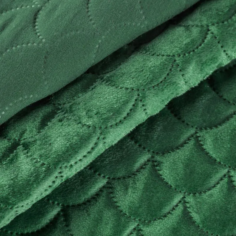 Narzuta dekoracyjna 230x260 Ariel zielona ciemna welurowa Eurofirany