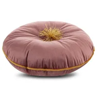 Poduszka dekoracyjna 40 cm Velvet różowa z pomponem Eurofirany