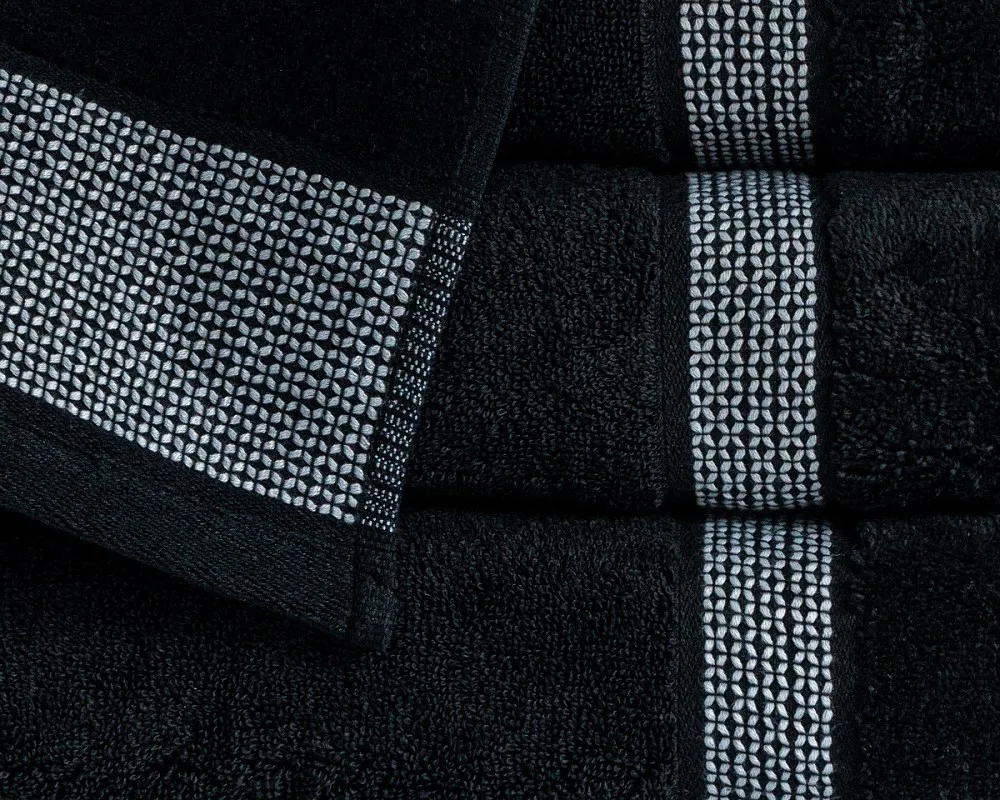 Ręcznik 70x140 Carlo czarny frotte bawełniany 550g/m2 Detexpol
