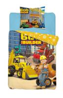 Pościel bawełniana 160x200 Bob budowniczy builder maszyny żółta koparka dźwig spychacz plac budowy narzędzia 8059