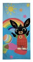 Ręcznik plażowy 70x140 Królik Bing BI_04_BT króliczek niebieski słoneczko 2598 bawełniany dziecięcy
