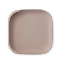 Talerz z przyssawką 18x18 różowy silikonowy do nauki jedzenia