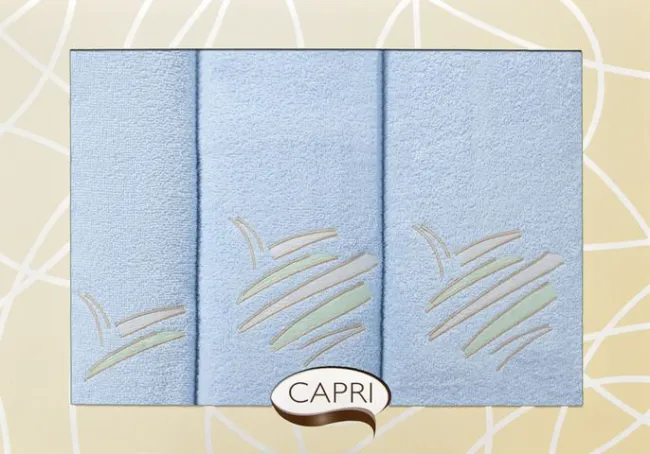 Komplet ręczników w pudełku Capri 3 cz. Eliza/36 błękit+krem Eurofirany