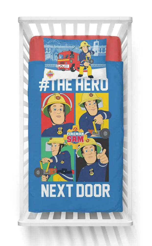 Pościel dziecięca 100x135 Strażak Sam  Straż Pożarna Fireman strażacy gaśnica niebieska Next Door 7311