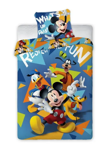 Pościel bawełniana 140x200 Myszka Miki Mickey Mouse 6991 Pies Pluto Kaczor Donald Goofy przyjaciele poszewka 70x90