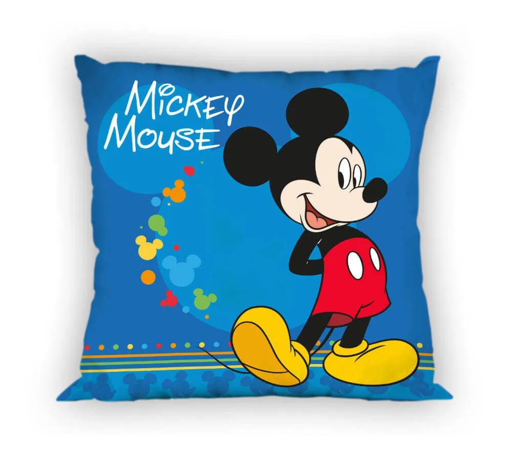 Poszewka bawełniana 40x40 Myszka Miki 5253 Mickey Mouse niebieska dziecięca