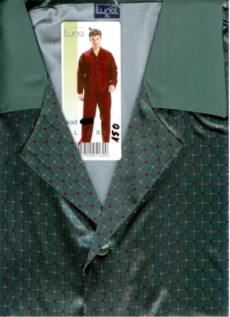 Piżama męska satynowa 750 rozmiar  L- 2 Zielona