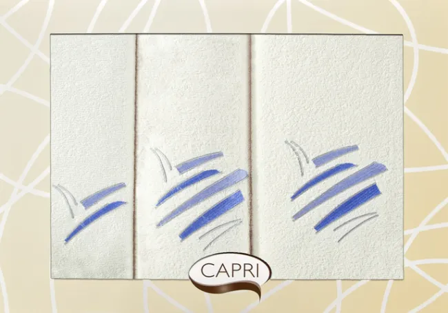 Komplet ręczników w pudełku Capri 3 cz. Eliza 59 krem+niebieski Eurofirany