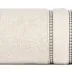 Ręcznik 70x140 Amanda beżowy z ozdobną welurową bordiurą w pasy frotte 500 g/m2 Eurofirany