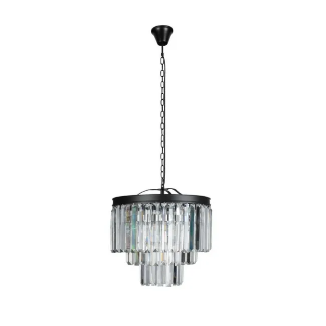 Lampa wisząca Ava 51x37 cm z luźno zwisającymi kryształowymi zawieszkami styl nowoczesny klasyczny glamour do salonu sypialni