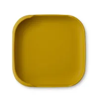 Talerz z przyssawką 18x18 żółty silikonowy do nauki jedzenia