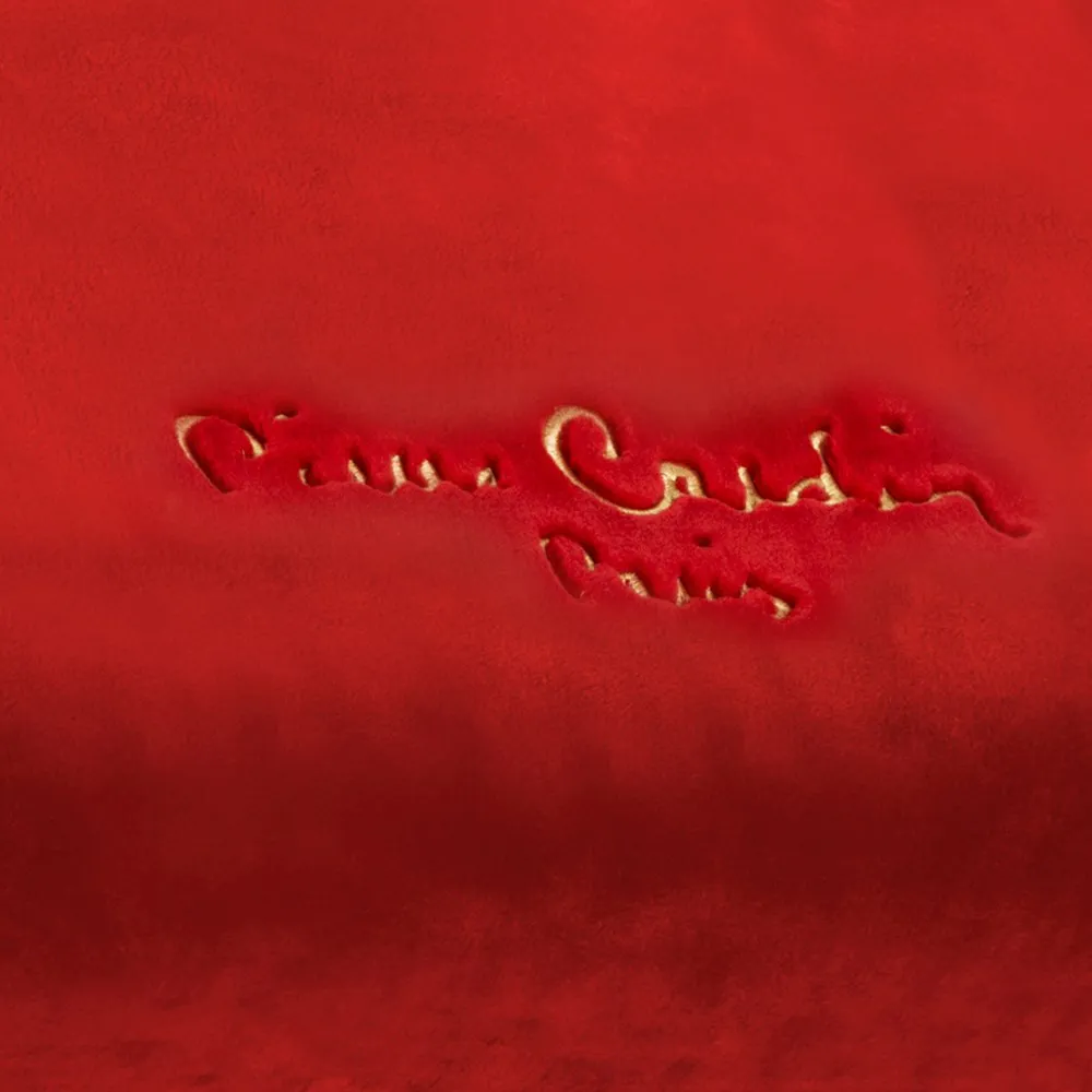 Koc narzuta akrylowy 220x240 Clara 670g/m2 czerwony złoty haft Pierre Cardin