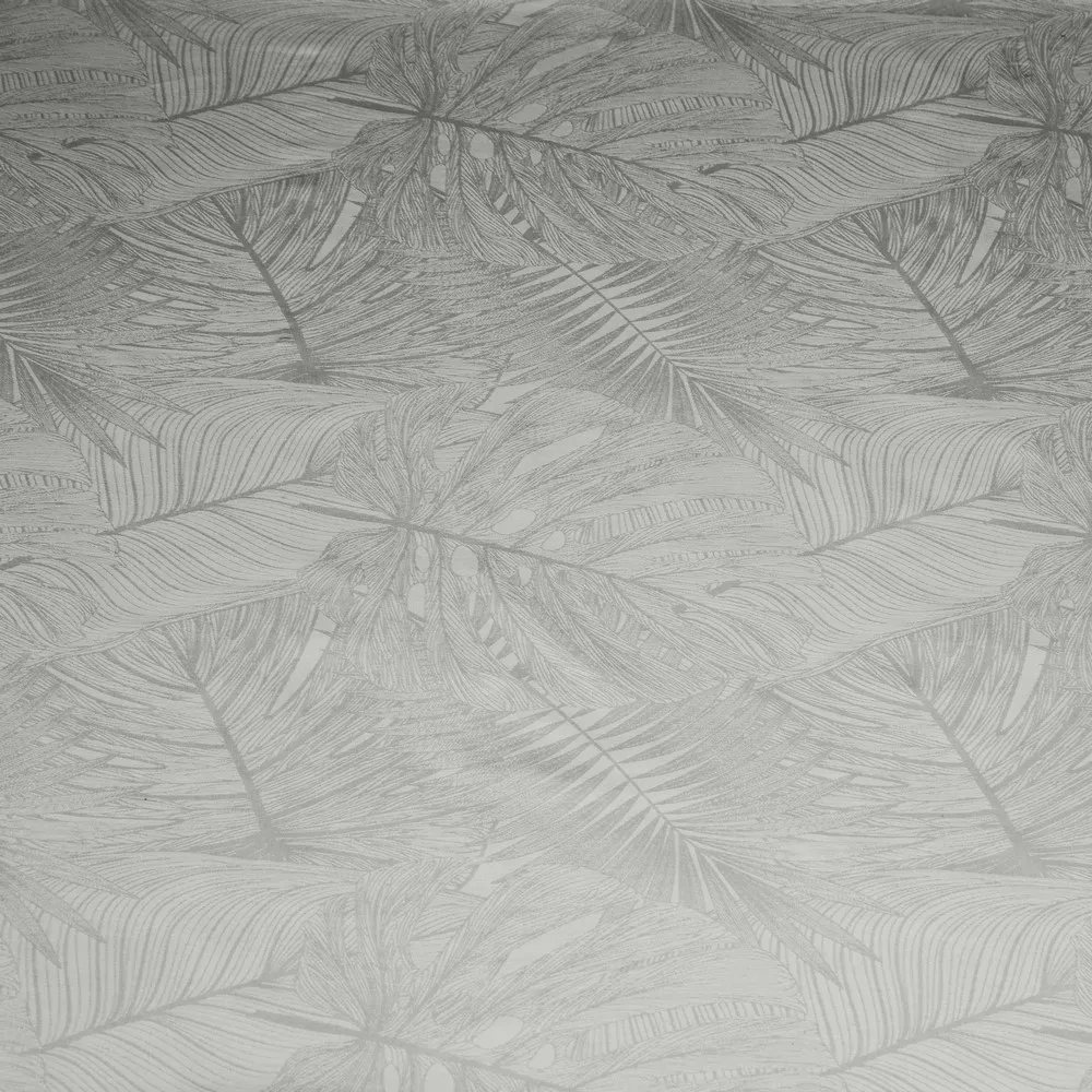 Pościel bawełniana 160x200 Damask 08 srebrna adamaszek żakardowa liście palmy Eurofirany