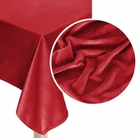 Obrus 110x160 Soft czerwony welurowy