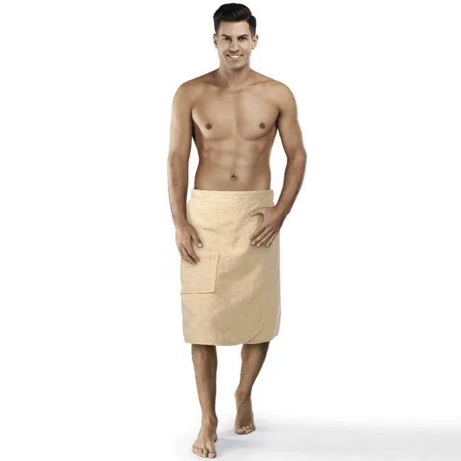 Ręcznik męski do sauny Kilt L/XL beżowy frotte bawełniany