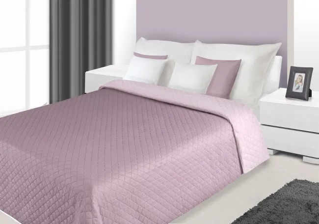 Narzuta na łóżko 220x240 Alex 12 liliowa fioletowa dwukolorowa Eurofirany
