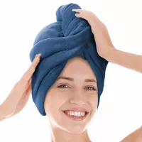 Turban ręcznik do włosów Active granatowy mikrofibra