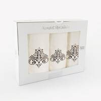Komplet ręczników w pudełku 3 szt Sułtan ekrii ornament