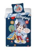 Pościel bawełniana 140x200 Myszka Miki Mickey Mouse 7668 na kempingu I love Camping pod namiotem poszewka 70x90