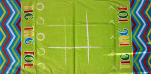 Ręcznik bawełniany 70x140 Kółko-krzyżyk gra dziecięca plażowy SUMMER173007B