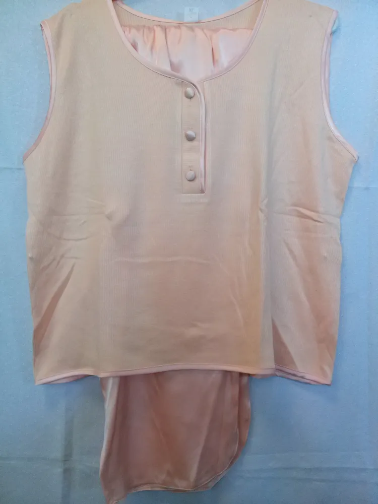 Piżama damska krótka satynowa 113 rozmiar  XL łososiowa z wiskozą