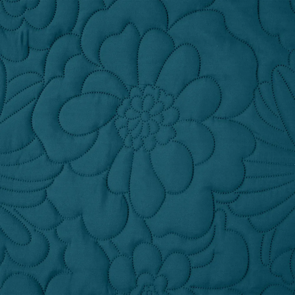 Narzuta dekoracyjna 220x240 Alara 4 niebieska wzór w kwiaty