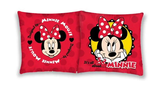 Poszewka bawełniana 40x40 Myszka Mini Minnie Mouse czerwona kropeczki