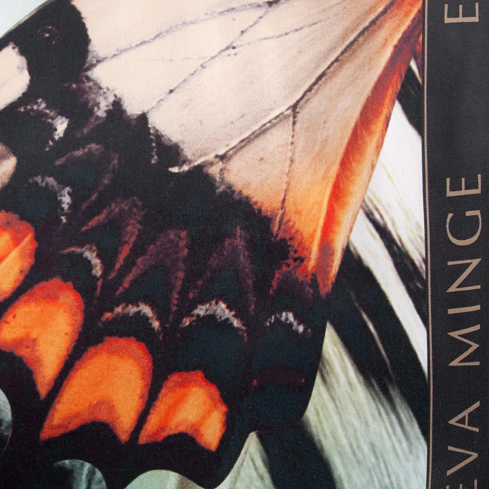 Pościel satynowa 220x200 Emily czarna miętowa Eva Minge pantera motyl z designerskim wzorem i efektem 3D