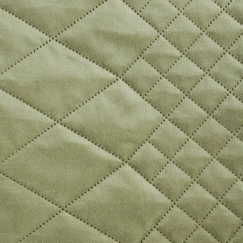 Narzuta na fotel 70x160 Luiz 3 zielona    jasna welurowa wzór geometryczny