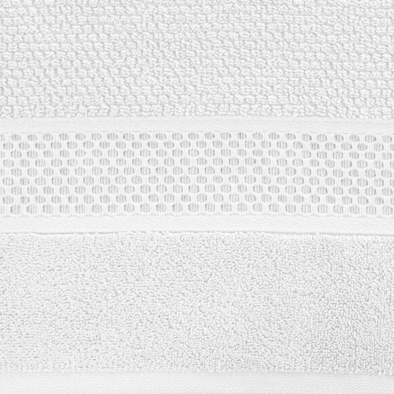 Ręcznik Danny 70x140 biały z wytłaczaną  bordiurą i błyszczącą nicią 500 g/m2 Eurofirany
