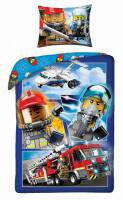 Pościel bawełniana 140x200 Lego City 5087 Strażak Straż Pożarna wóz strażacki samolot pojazdy poszewka 70x90