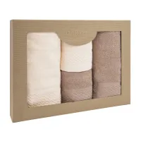 Komplet ręczników 4 szt Solano kremowy    beżowy w pudełku Darymex