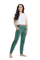Spodnie dresowe damskie 310 zielone L welurowe długie