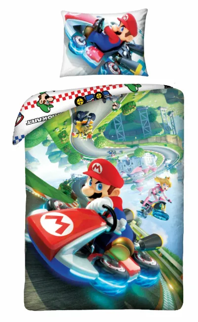 Pościel bawełniana 140x200 Super Mario Bros 5131 poszewka 70x90 Odyssey Nintendo gra dziecięca młodzieżowa