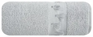 Ręcznik Anabel 70x140 srebrny 02 pompony frędzle 450g/m2 Eurofirany