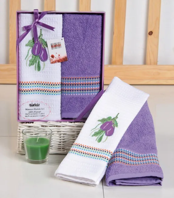 Komplet ręczników kuchennych 2 szt 50x70 Mimoza T30015-C fioletowy Darymex