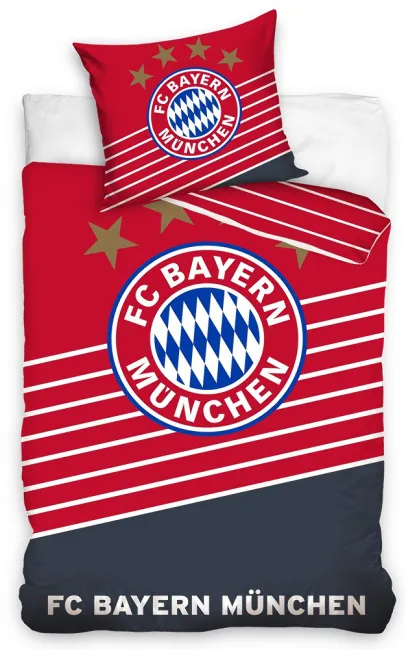 Pościel bawełniana 160x200 Bayern Monachium logo czerwona piłkarska 1285