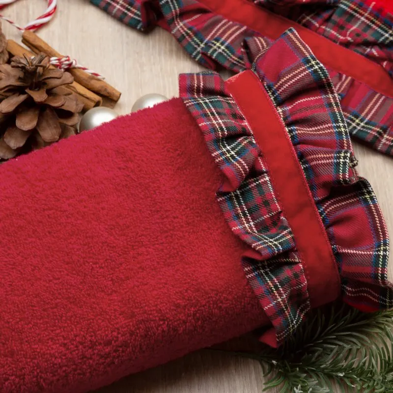 Ręcznik Santa 70x140 zielony czerwony     świąteczny 01 450 g/m2 Eurofirany