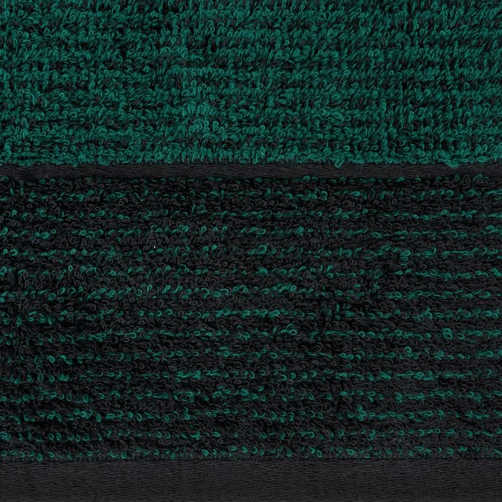 Ręcznik Leon 30x50 czarny turkusowy z żakardowym wzorem w paski frotte 500g/m2 Eurofirany