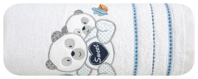 Ręcznik dziecięcy 50x90 Baby 1 biały niebieski miś 450g/m2