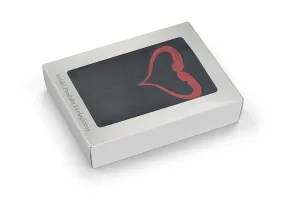 Ręcznik na Walentynki 70x140 czarny Serce haft czerwony w pudełku