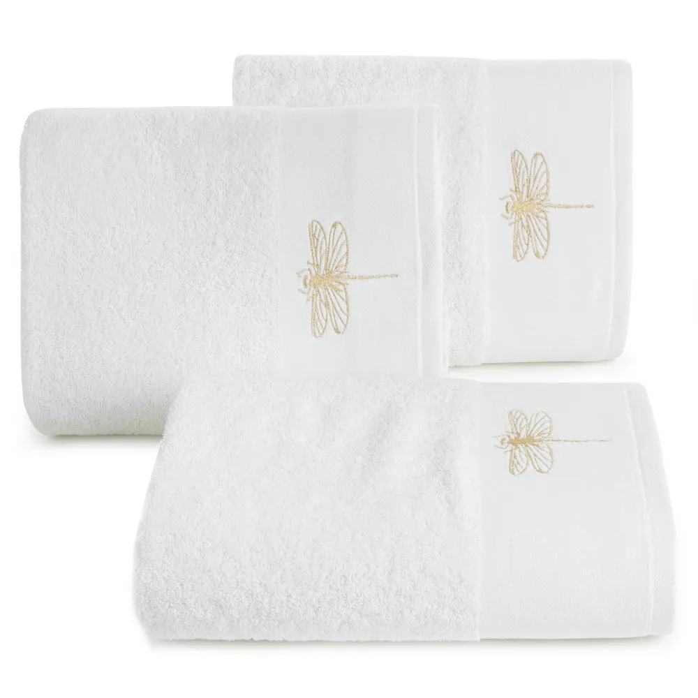 Ręcznik Lori 1 70x140 biały ważka 485g/m2 frotte Eurofirany