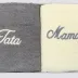 Komplet ręczników w pudełku 2 szt 70x140 Mama Tata kremowy szary jasny 06