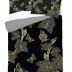 Pościel z mikrofibry 3D 160x200 kwiaty    czarna złota 4358 A mikro 28