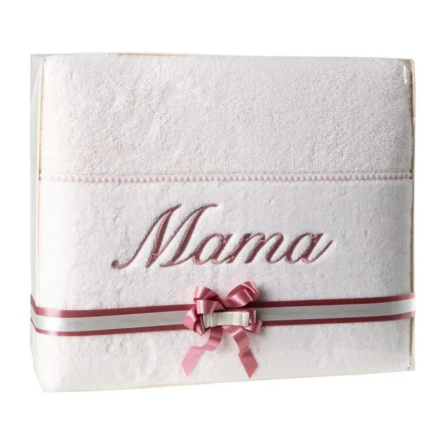 Ręcznik Mama T/0329 w pudełku różowy jasny upominkowy na prezent Eurofirany