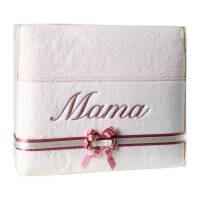 Ręcznik Mama T/0329 w pudełku różowy jasny upominkowy na prezent Eurofirany