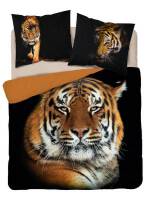 Pościel bawełniana 220x200 3816 A Tygrys czarna ruda młodzieżowa Tygrysy tiger Holland Natura 2