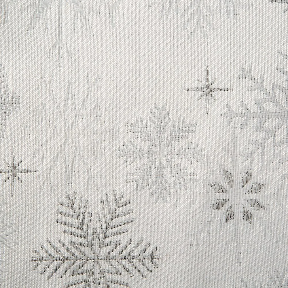 Obrus świąteczny 70x150 Ember biały srebrny śnieżynki Eurofirany