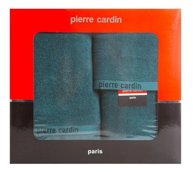 Komplet ręczników w pudełku Evi 3cz. ciemny turkusowy 430g/m2 Pierre Cardin