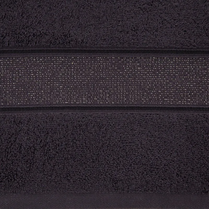 Ręcznik Liana 70x140 czarny z błyszczącą  nicią 500 g/m2 Eurofirany